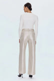 TATE HIGH RISE BOWED WIDE LEG JEAN IN CHAMPAGNE LUSTER