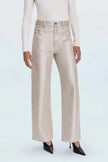 TATE HIGH RISE BOWED WIDE LEG JEAN IN CHAMPAGNE LUSTER
