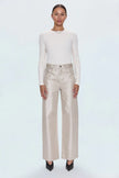 TATE HIGH RISE BOWED WIDE LEG JEAN IN CHAMPAGNE LUSTER