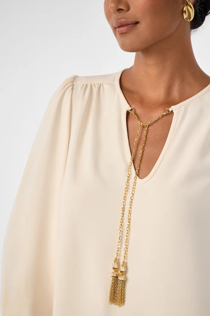 MORABI SPLIT NECK TOP