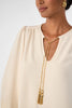 MORABI SPLIT NECK TOP