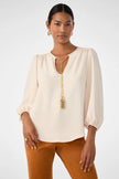 MORABI SPLIT NECK TOP