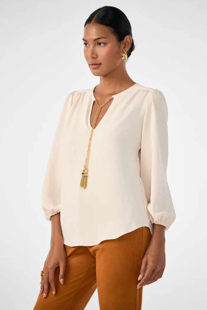 MORABI SPLIT NECK TOP