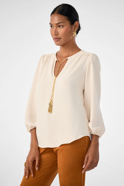 MORABI SPLIT NECK TOP