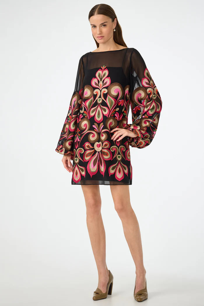 SALIM DRESS EMBROIDERED MINI DRESS