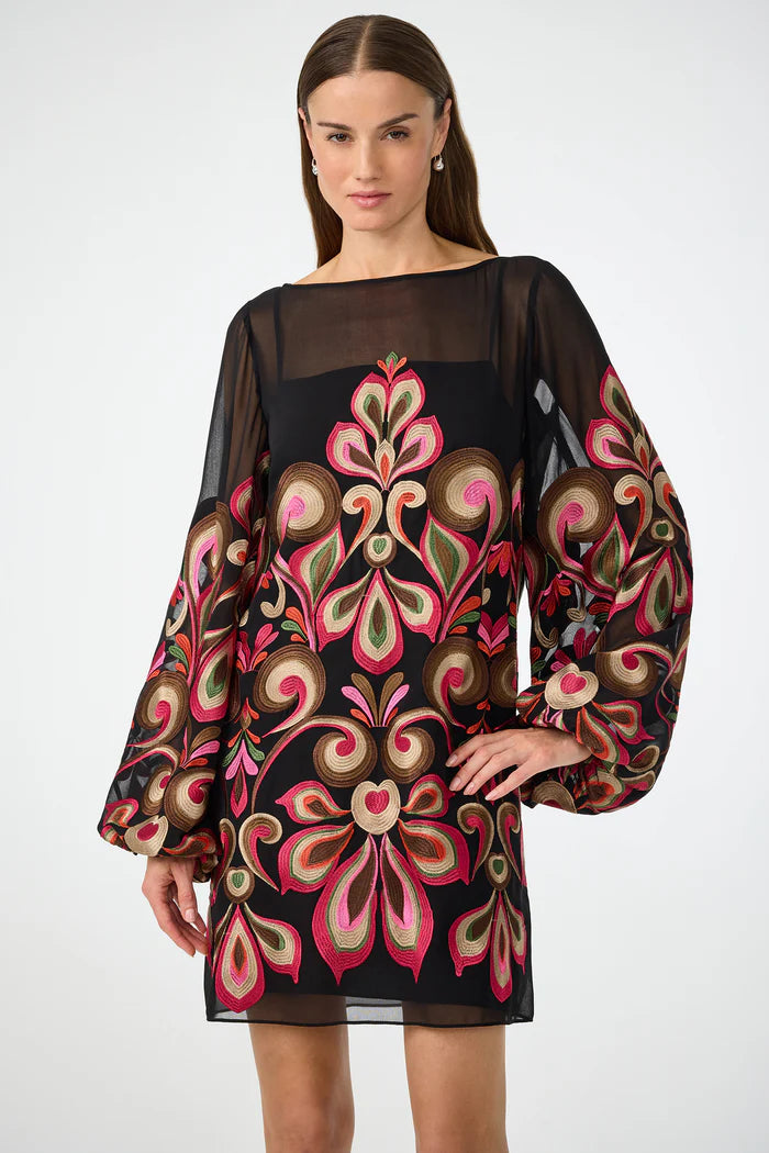 SALIM DRESS EMBROIDERED MINI DRESS