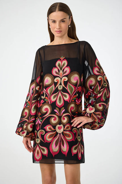 SALIM DRESS EMBROIDERED MINI DRESS