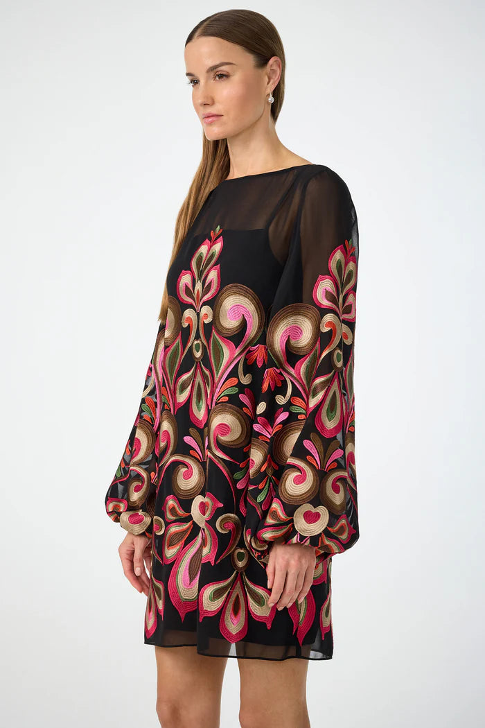 SALIM DRESS EMBROIDERED MINI DRESS