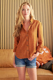 GAMEDAY PREPPY SHIRT WITH OPEN WEAVE STRIPE