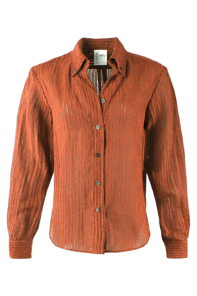 GAMEDAY PREPPY SHIRT WITH OPEN WEAVE STRIPE
