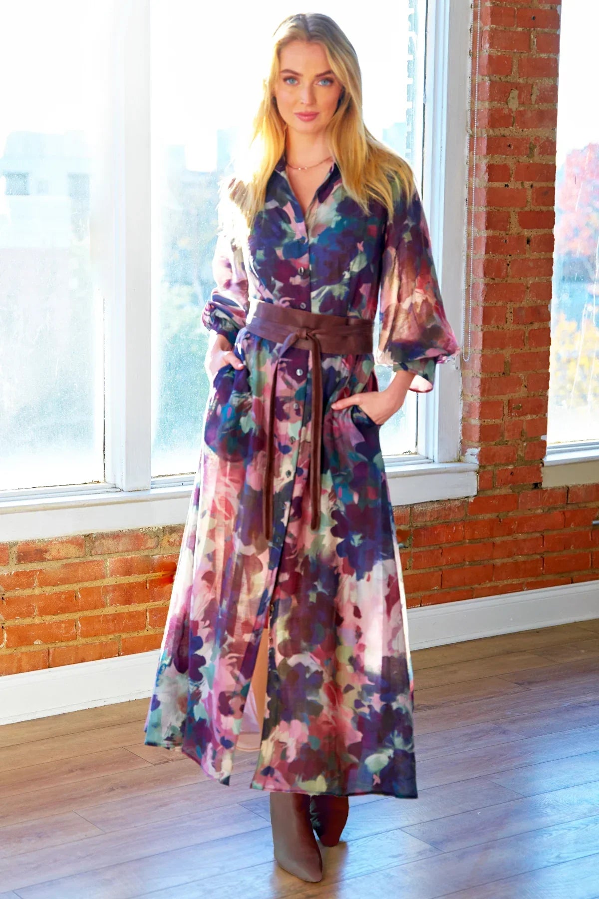 PILAR DRESS IN WATERCOLOR FOREST