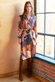 FRANCHESCA MIDI DRESS ETRUSCAN SCROLL