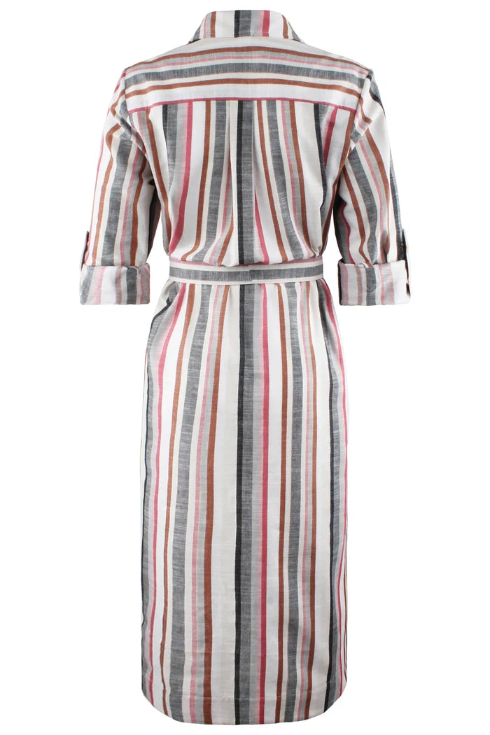 CLARA MIDI STRIPE SHIRT DRESS