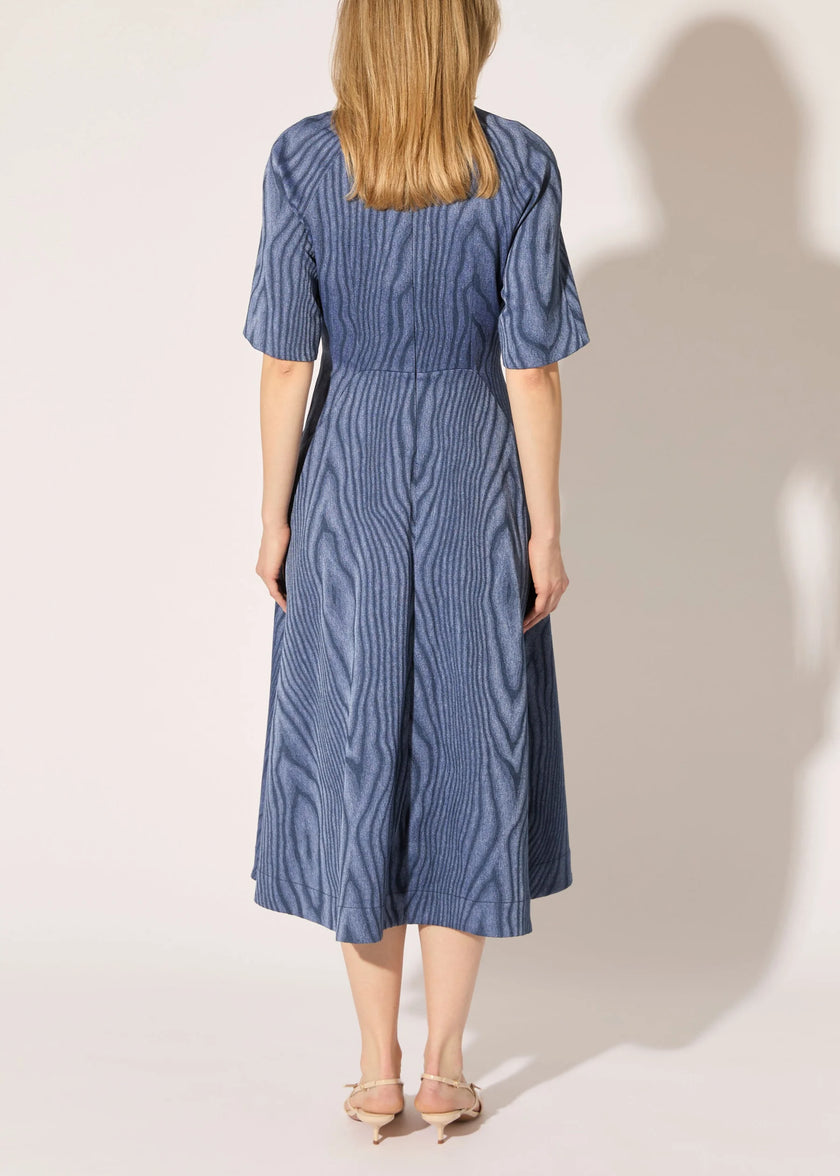 MOIRE DENIM DRESS