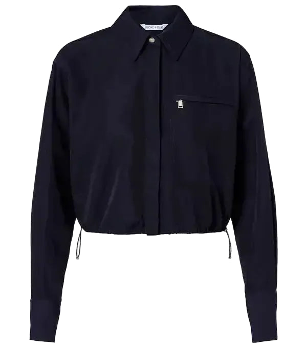 WILFRED BUNGEE BUTTON DOWN SHIRT IN NAVY