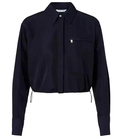 WILFRED BUNGEE BUTTON DOWN SHIRT IN NAVY