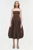 IZZY STRAPLESS TAFFETA MIDI DRESS