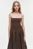 IZZY STRAPLESS TAFFETA MIDI DRESS