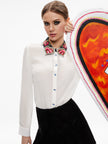 WILLA EMBELLISHED COLLAR TOP