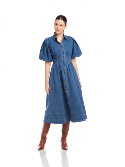 ESME DENIM MIDI DRESS