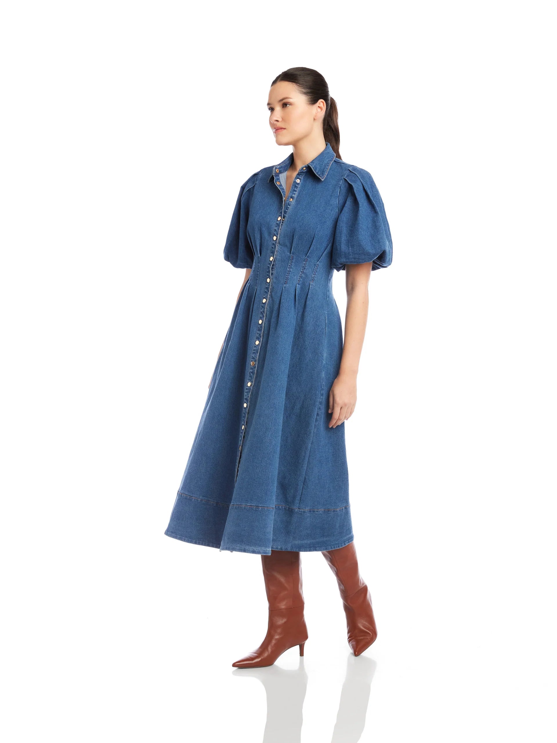 ESME DENIM MIDI DRESS