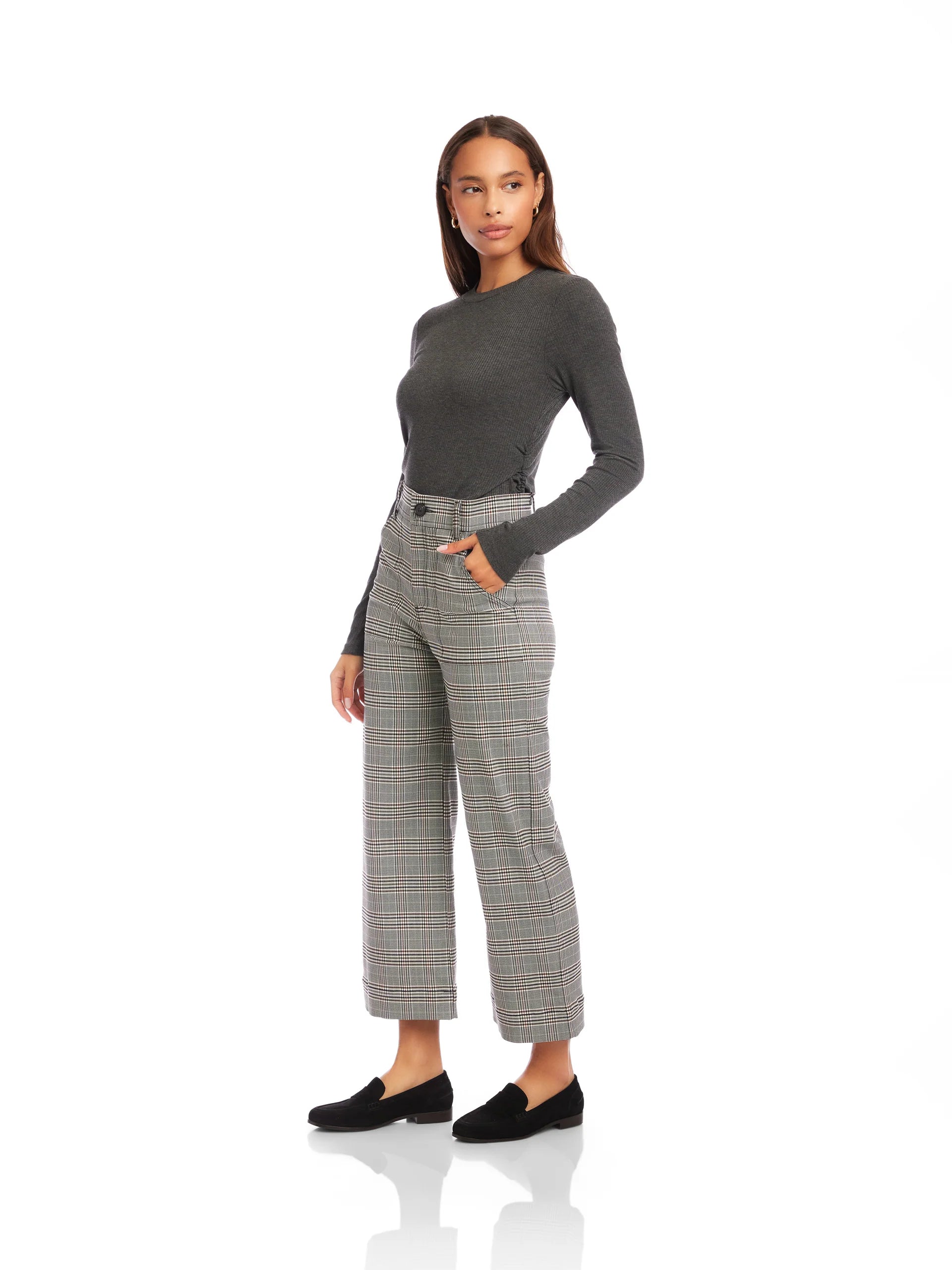 RYLEE CROP PLAIDS PANTS