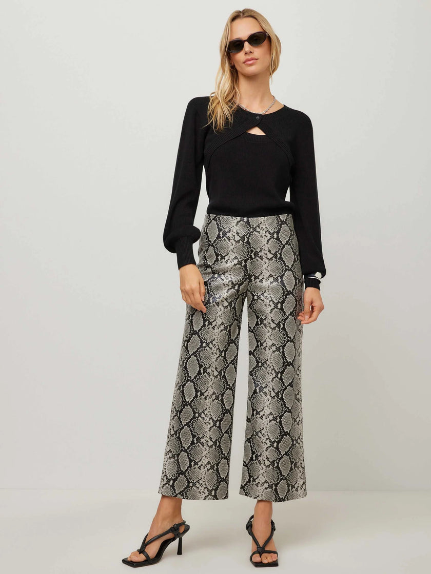 KELLY FAUX LEATHER CROPPED PANTS