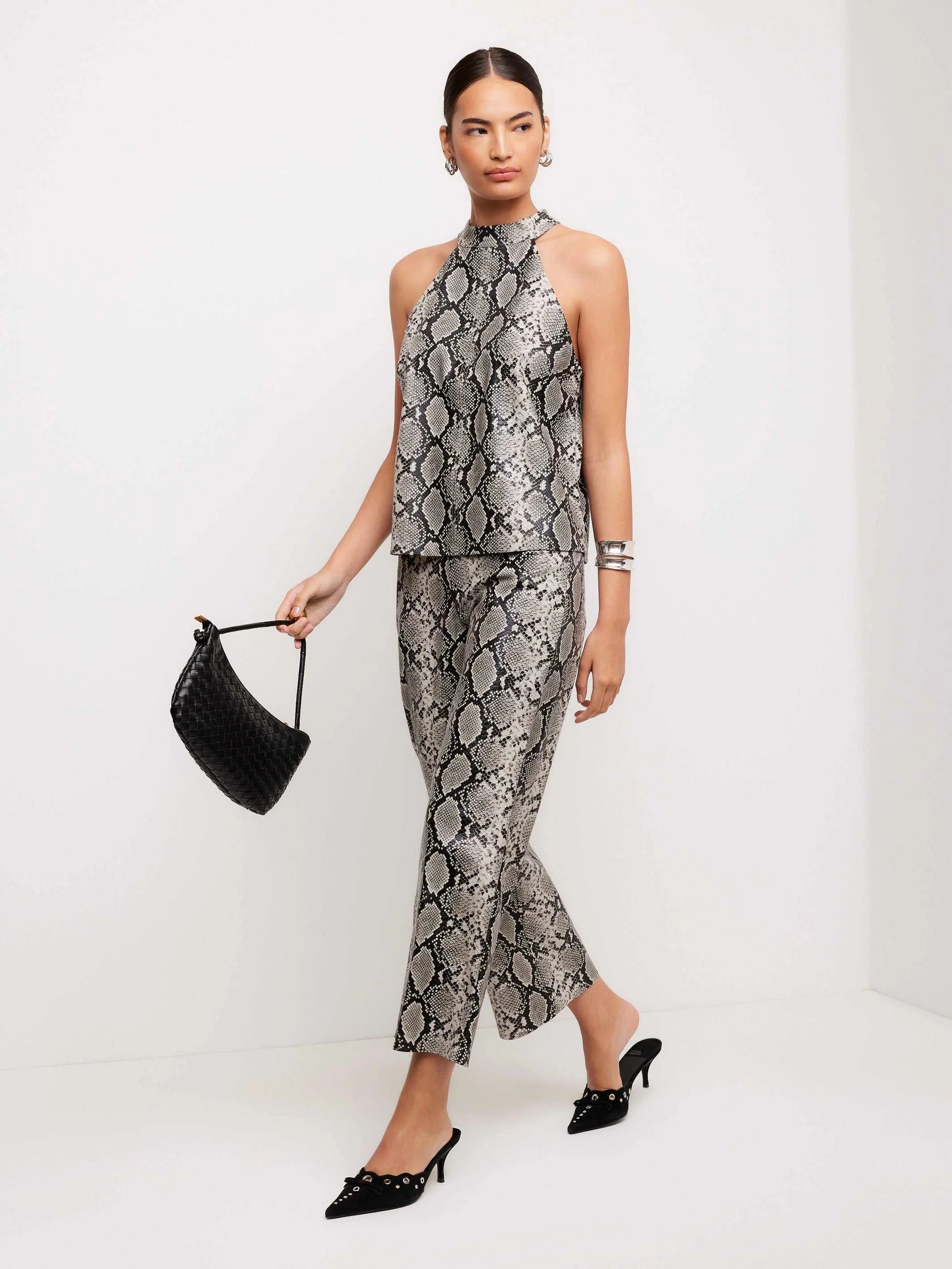 KELLY FAUX LEATHER CROPPED PANTS