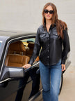 ANNA FAUX LEATHER SHIRT