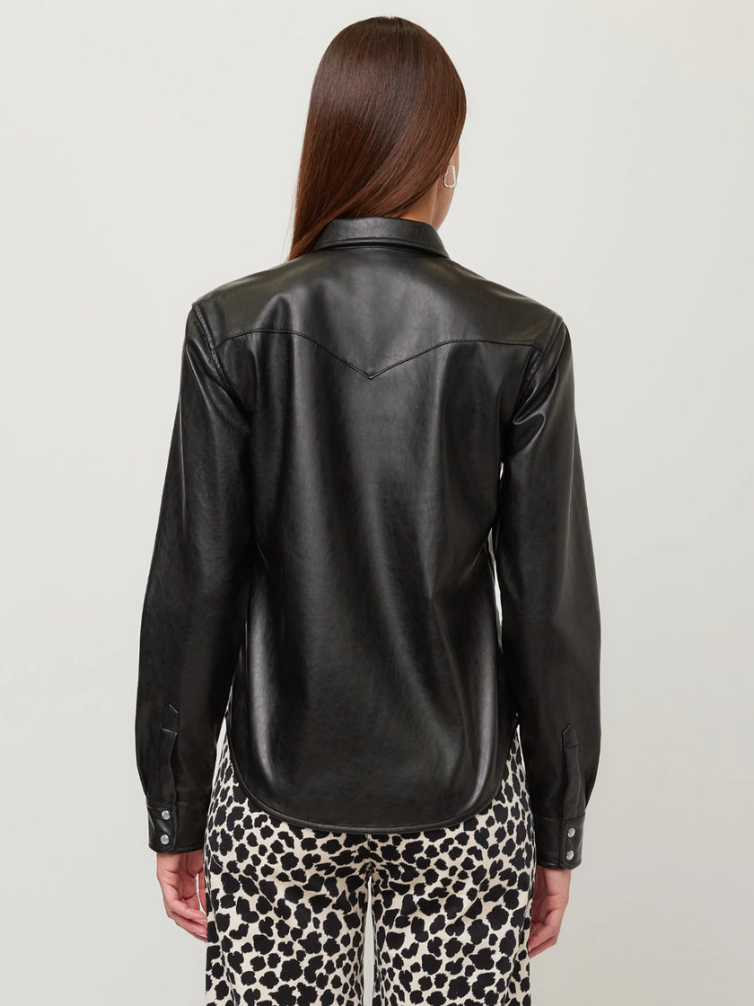 ANNA FAUX LEATHER SHIRT