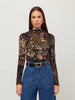 KHAMI VELVET BUROUT SHIRRED TOP
