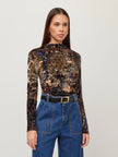 KHAMI VELVET BUROUT SHIRRED TOP