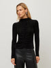 VELVET BURNOUT RUCHED SELENA TOP