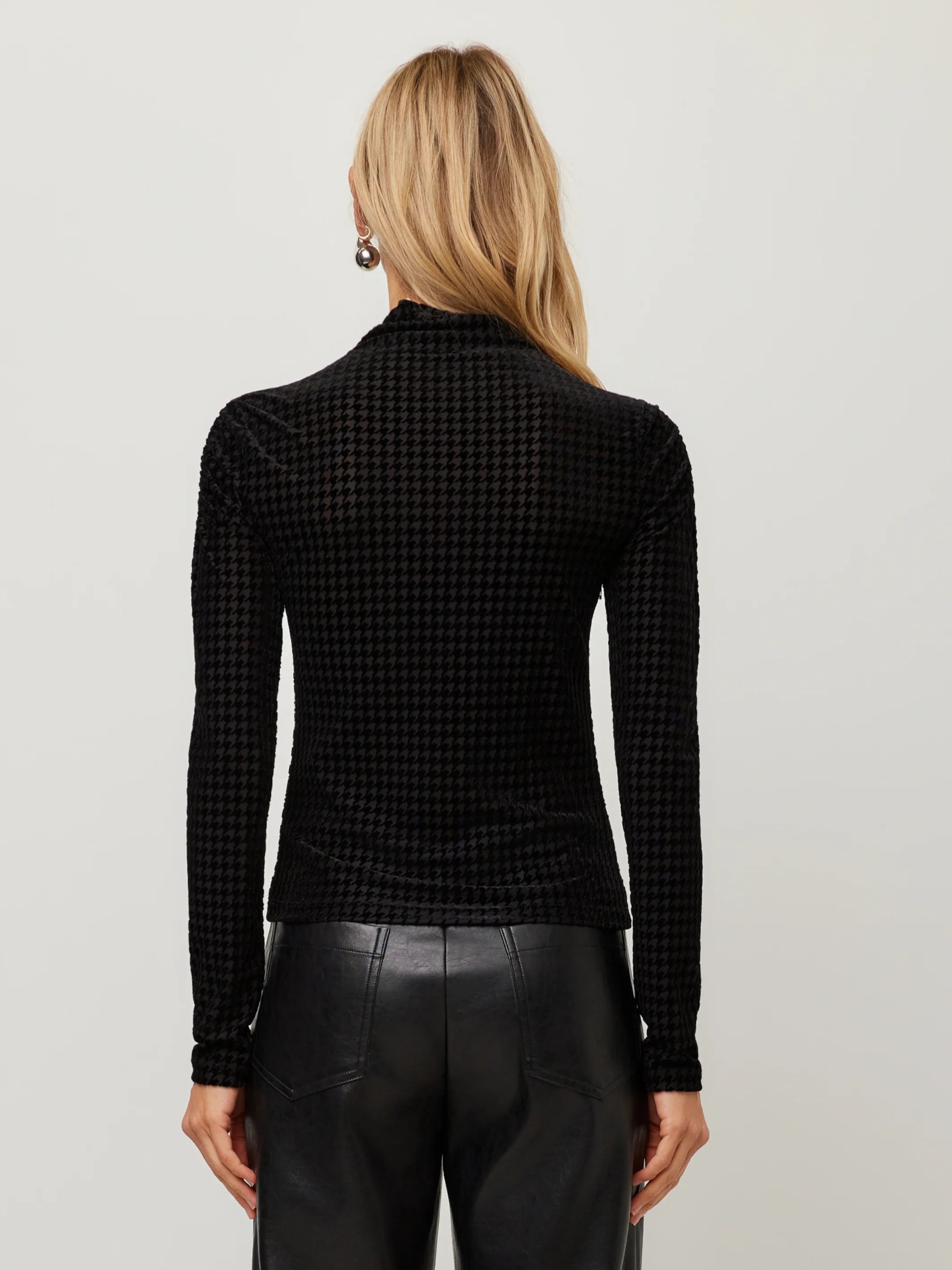 VELVET BURNOUT RUCHED SELENA TOP