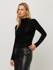 VELVET BURNOUT RUCHED SELENA TOP
