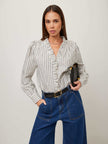 LIZZY STRIPE RUFFLE TOP