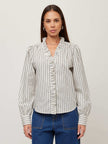 LIZZY STRIPE RUFFLE TOP