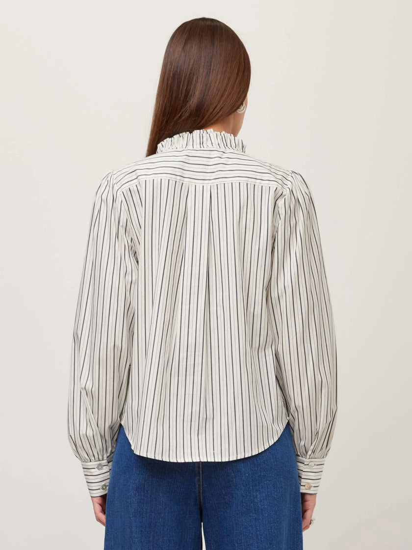 LIZZY STRIPE RUFFLE TOP