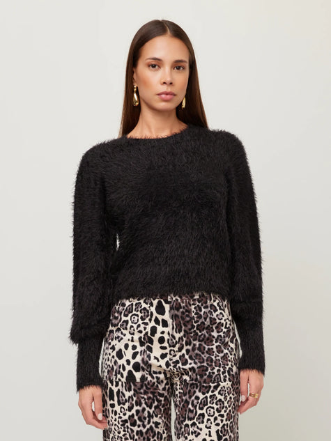 LIA SHIRRED SLEEVE SWEATER