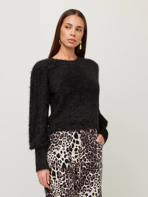 LIA SHIRRED SLEEVE SWEATER