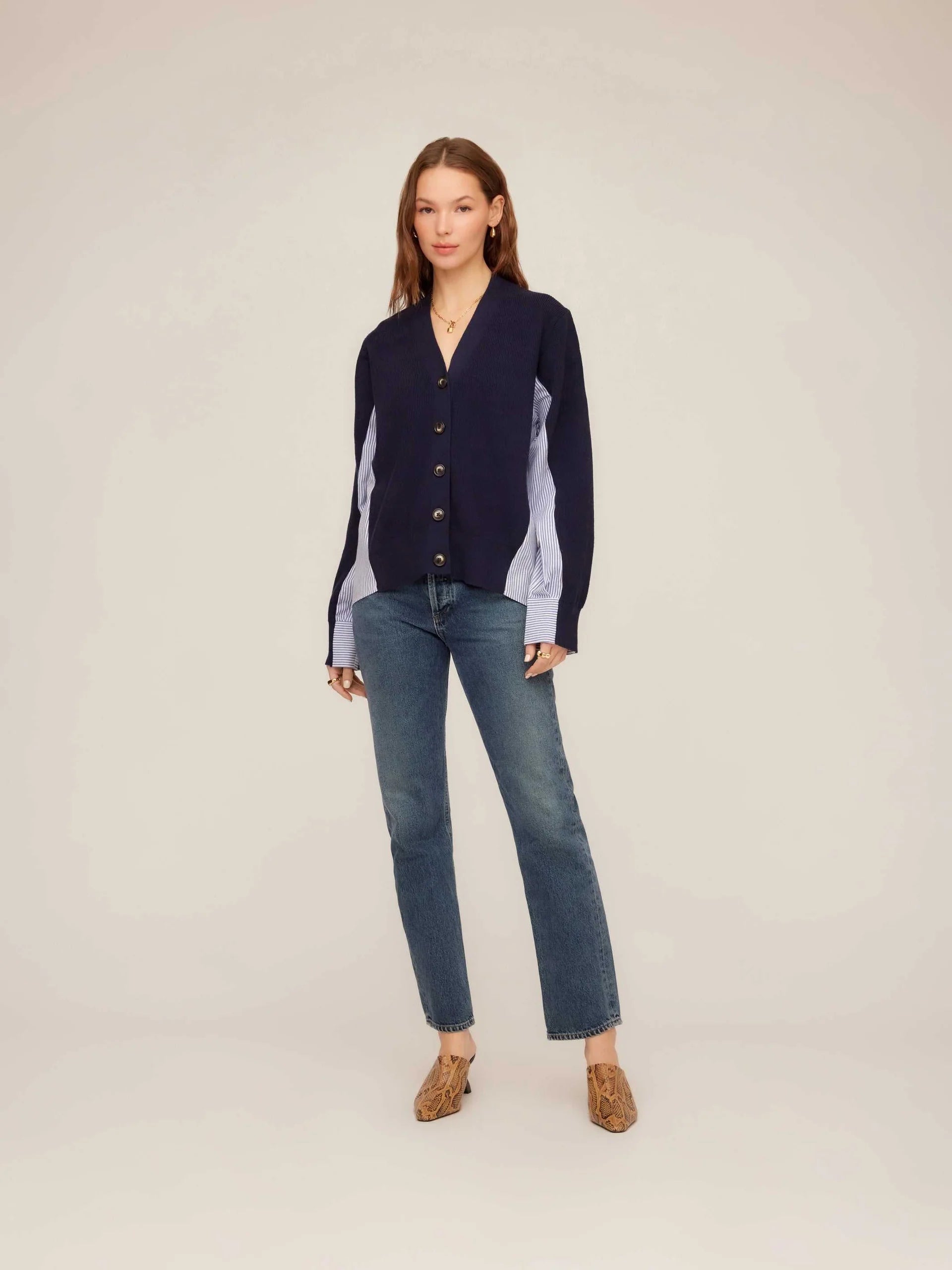 CELINE MIXED MEDIA CARDIGAN