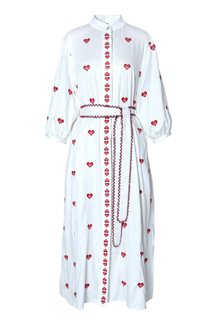 ZORA EMBROIDERY HEARTS DRESS