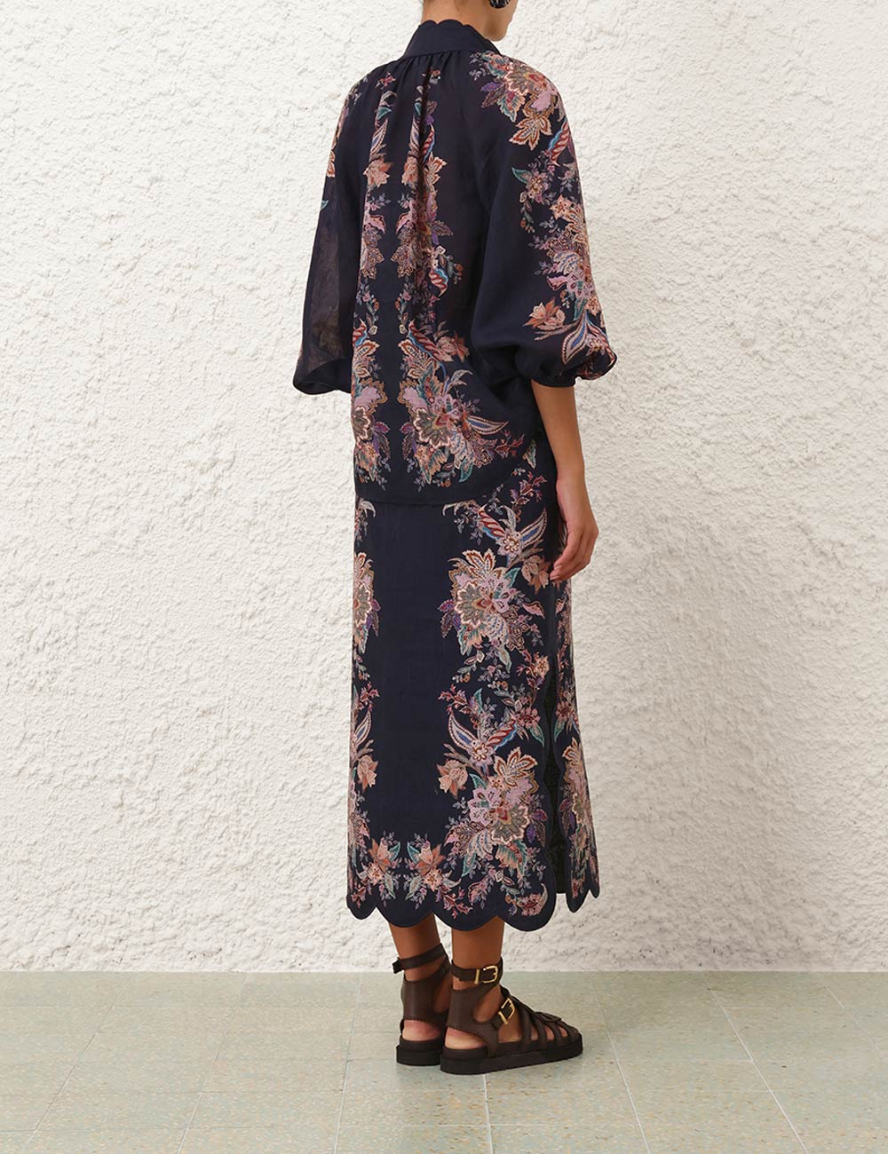 RHIANNON SCALLOP MIDI SKIRT