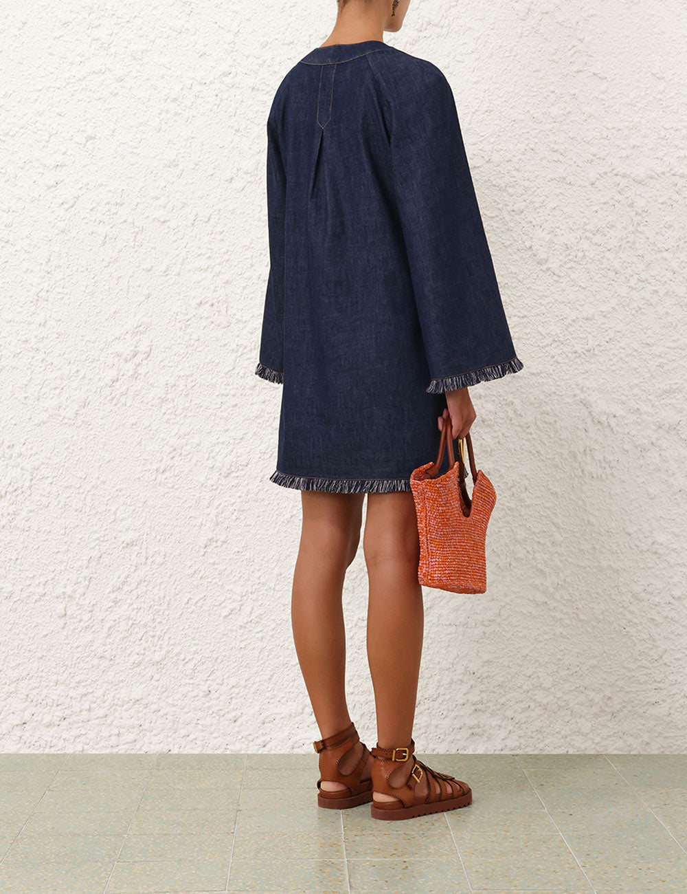 RHIANNON FRINGE DENIM MINI