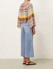COCO STRIPE BELL SLEEVE TOP