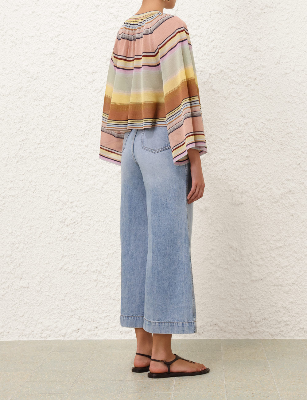 COCO STRIPE BELL SLEEVE TOP