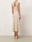 LUNA METALLIC HALTER DRESS