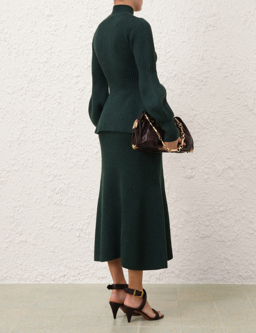 HYPNOTIC RIB MIDI SKIRT