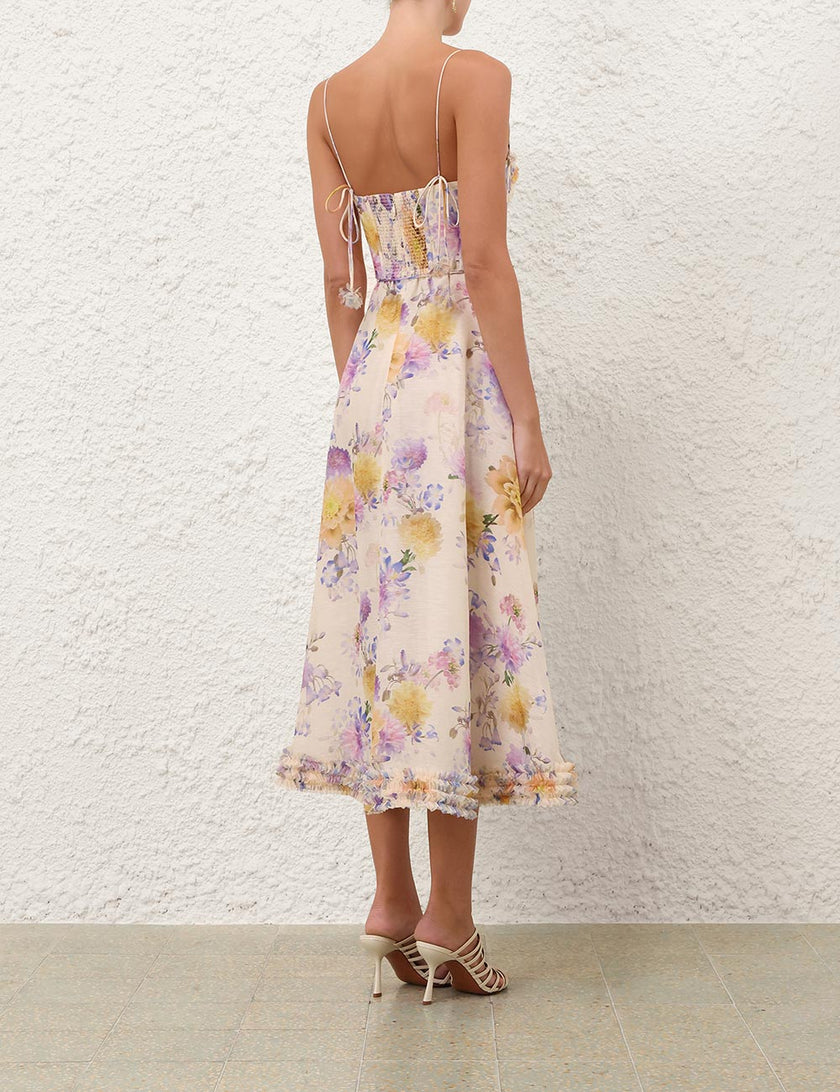 LUNA RUFFLE MIDI DRESS