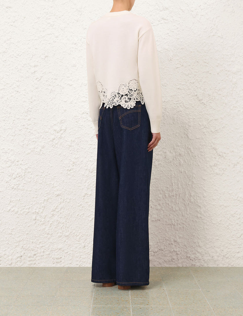 VALIANT MERINO LACE SWEATER